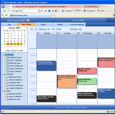 Access Outlook calendars online
