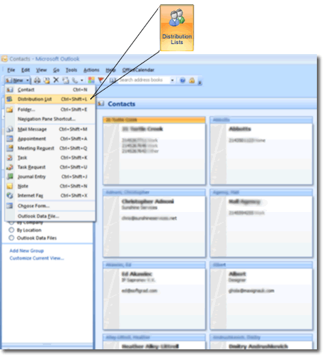 share outlook distribution lists with OfficeCalendar