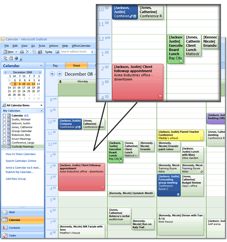 Outlook Group Calendar feature in OfficeCalendar