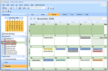 Sharing Microsoft Outlook calendar with OfficeCalendar